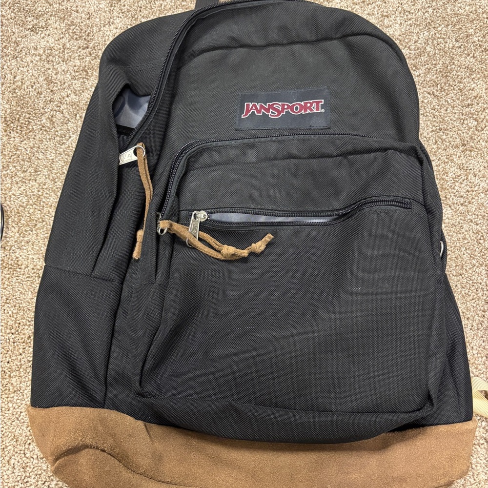 JanSport Classic Black and Brown Backpack